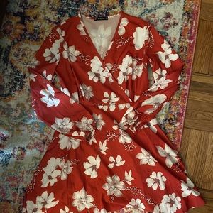 Fall / autumnal floral long sleeve mini dress